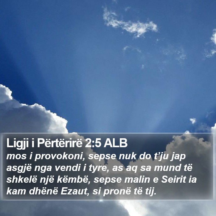Ligji i Përtërirë 2:5 ALB Bible Study