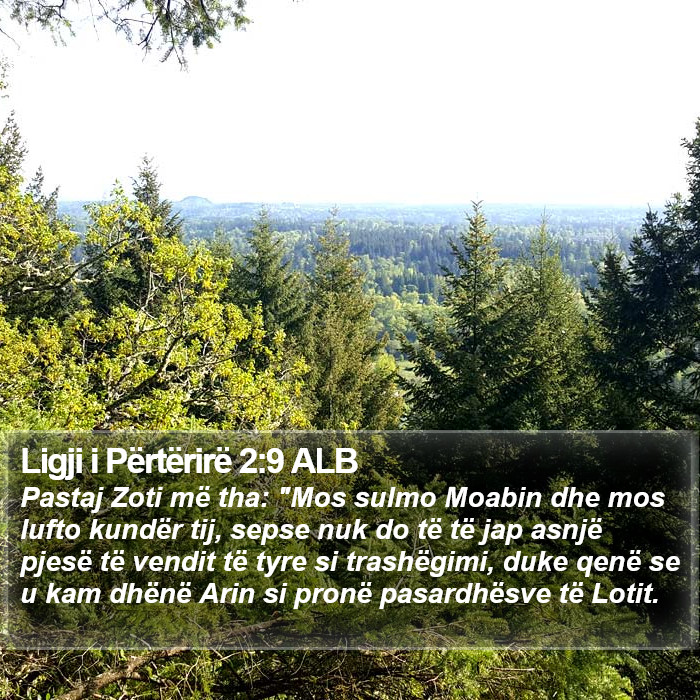 Ligji i Përtërirë 2:9 ALB Bible Study