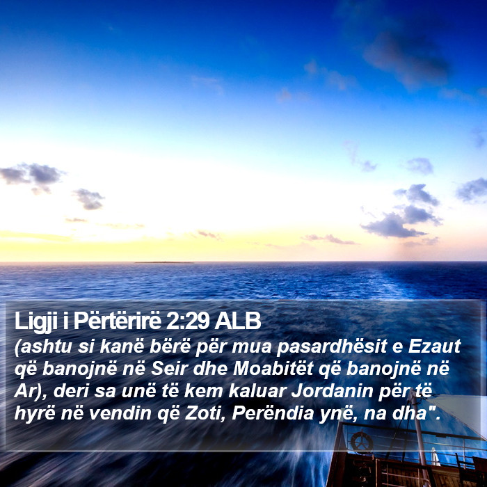 Ligji i Përtërirë 2:29 ALB Bible Study