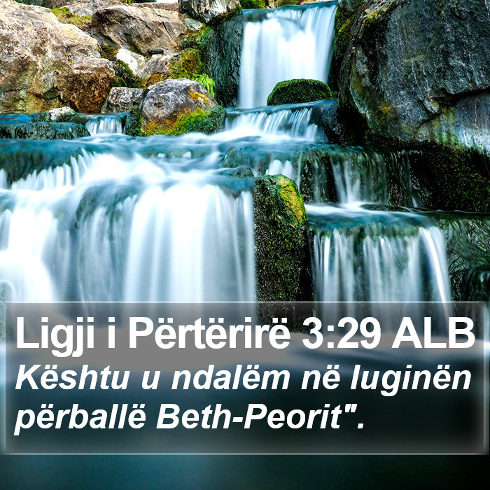 Ligji i Përtërirë 3:29 ALB Bible Study
