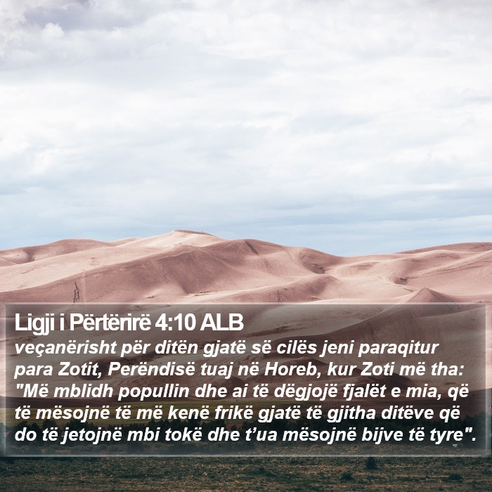 Ligji i Përtërirë 4:10 ALB Bible Study