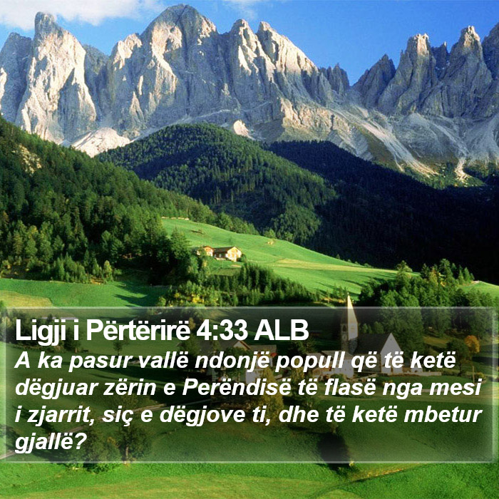 Ligji i Përtërirë 4:33 ALB Bible Study