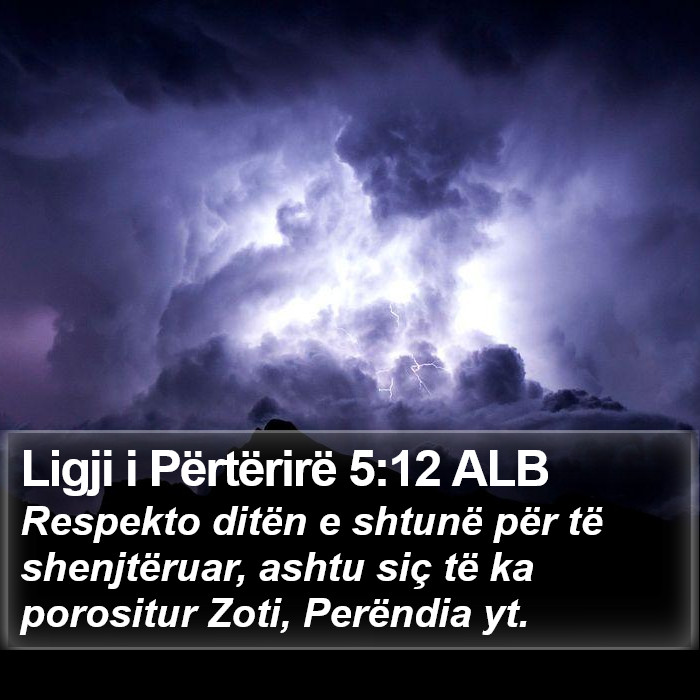 Ligji i Përtërirë 5:12 ALB Bible Study