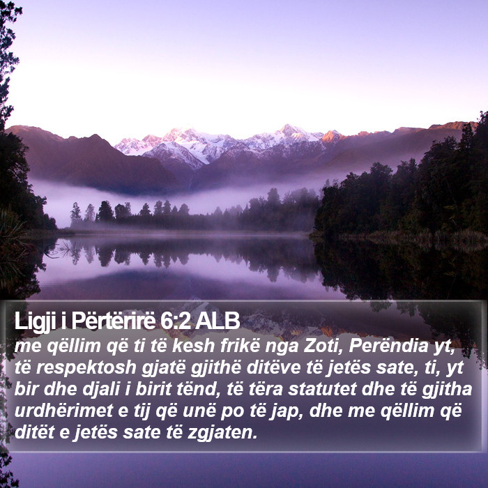 Ligji i Përtërirë 6:2 ALB Bible Study