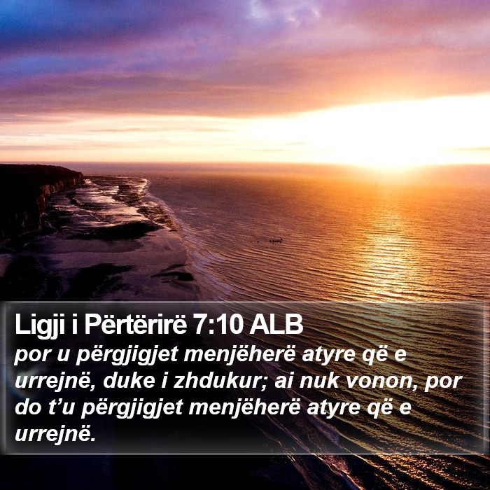 Ligji i Përtërirë 7:10 ALB Bible Study