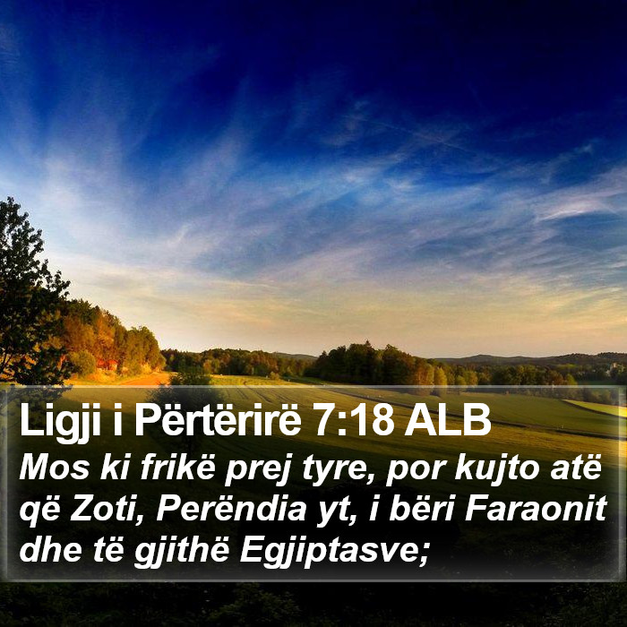 Ligji i Përtërirë 7:18 ALB Bible Study