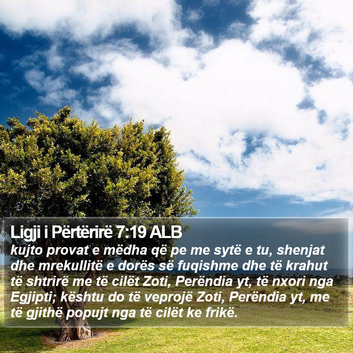 Ligji i Përtërirë 7:19 ALB Bible Study