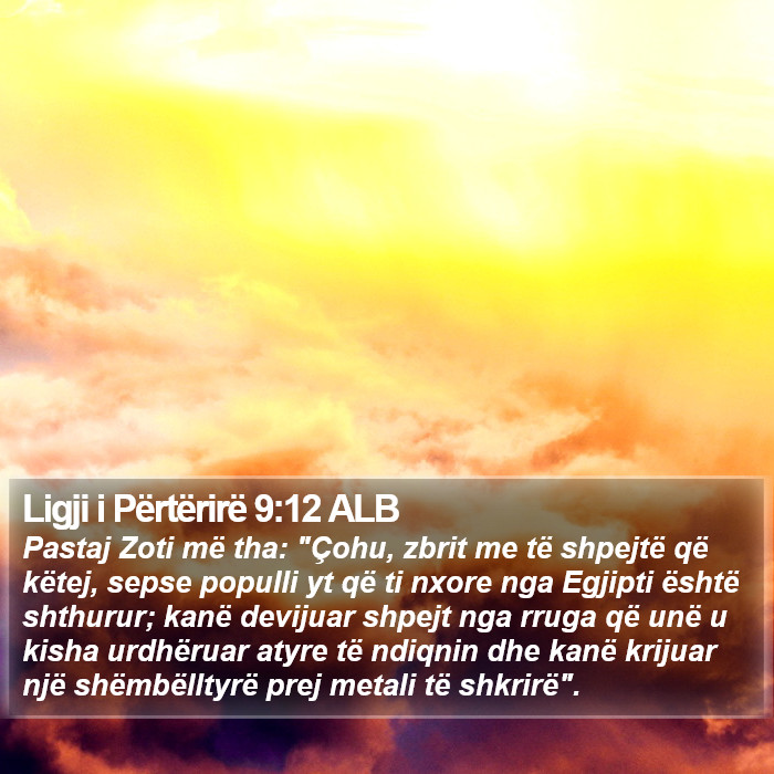 Ligji i Përtërirë 9:12 ALB Bible Study