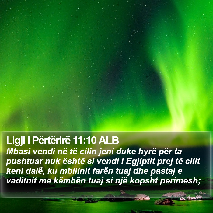 Ligji i Përtërirë 11:10 ALB Bible Study