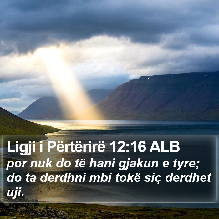 Ligji i Përtërirë 12:16 ALB Bible Study