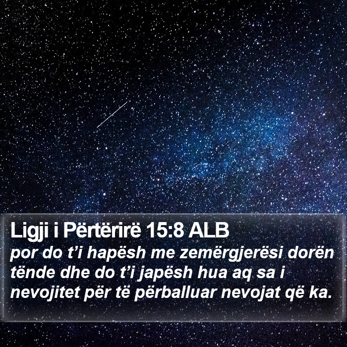 Ligji i Përtërirë 15:8 ALB Bible Study