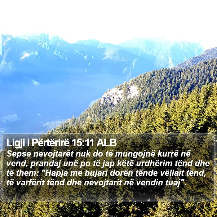 Ligji i Përtërirë 15:11 ALB Bible Study