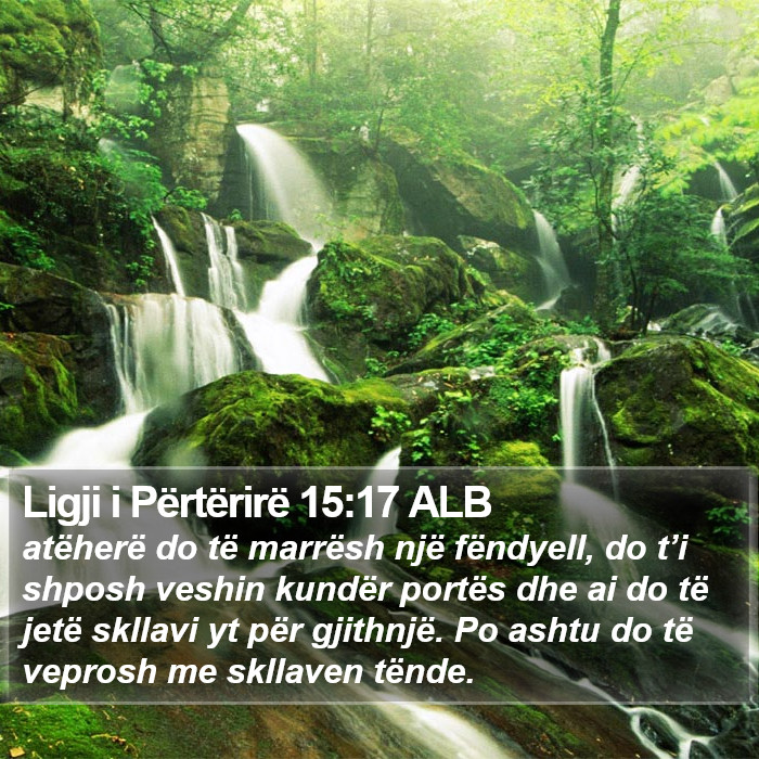 Ligji i Përtërirë 15:17 ALB Bible Study