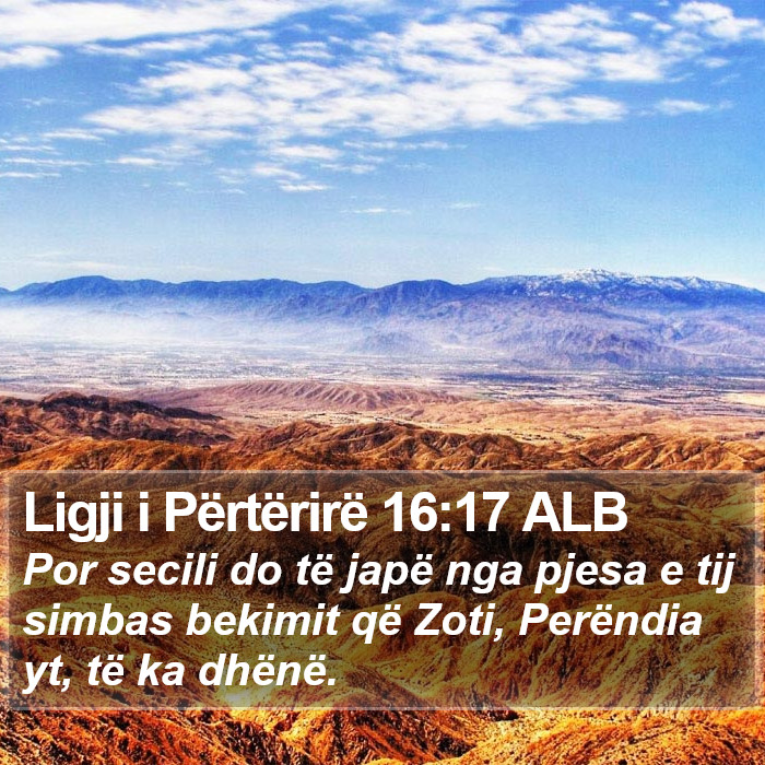 Ligji i Përtërirë 16:17 ALB Bible Study