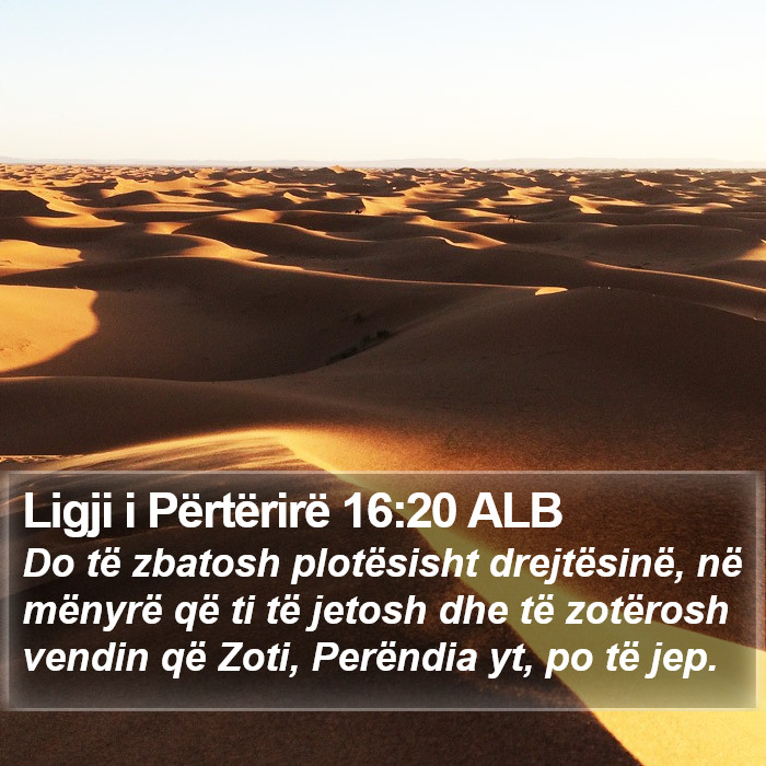 Ligji i Përtërirë 16:20 ALB Bible Study