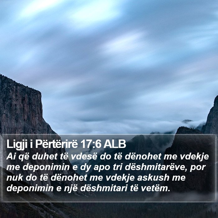 Ligji i Përtërirë 17:6 ALB Bible Study