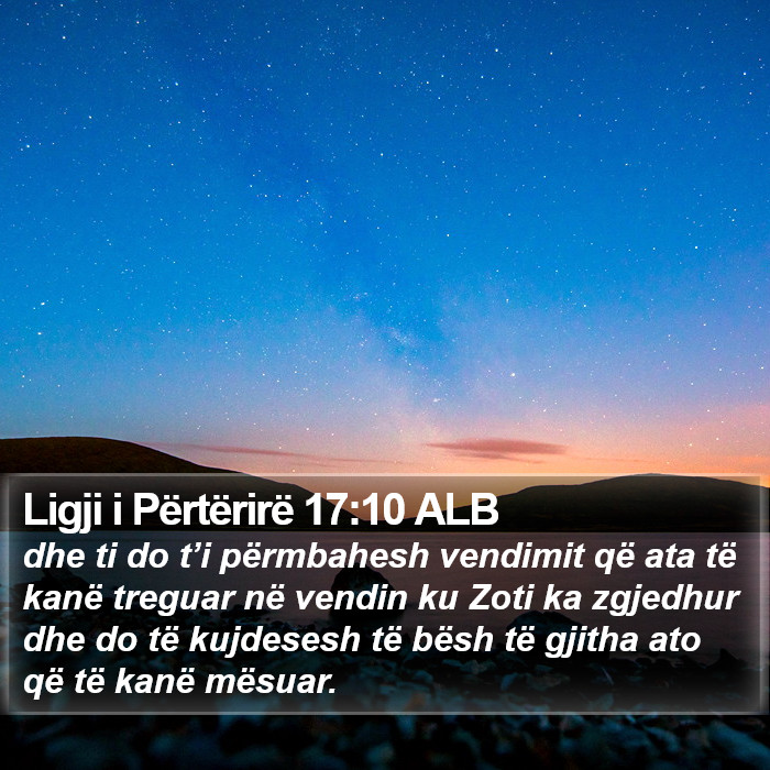 Ligji i Përtërirë 17:10 ALB Bible Study