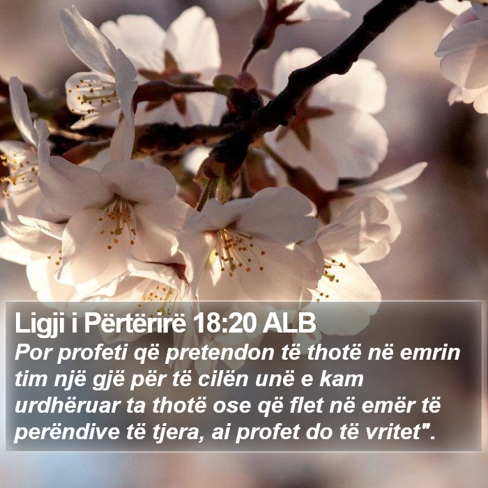 Ligji i Përtërirë 18:20 ALB Bible Study