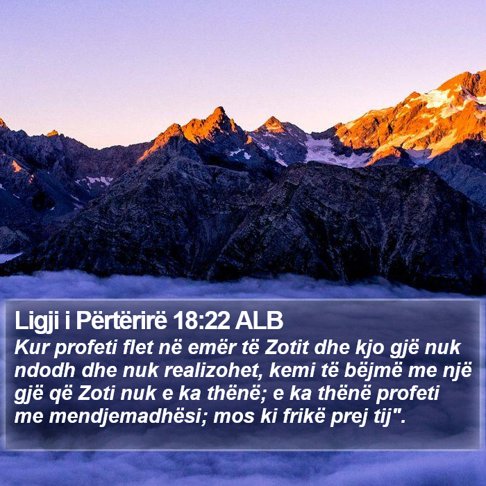 Ligji i Përtërirë 18:22 ALB Bible Study