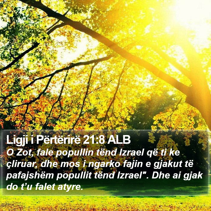 Ligji i Përtërirë 21:8 ALB Bible Study