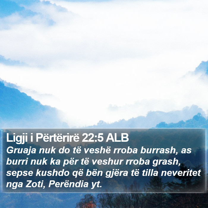 Ligji i Përtërirë 22:5 ALB Bible Study