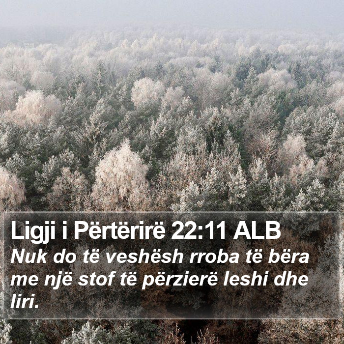 Ligji i Përtërirë 22:11 ALB Bible Study