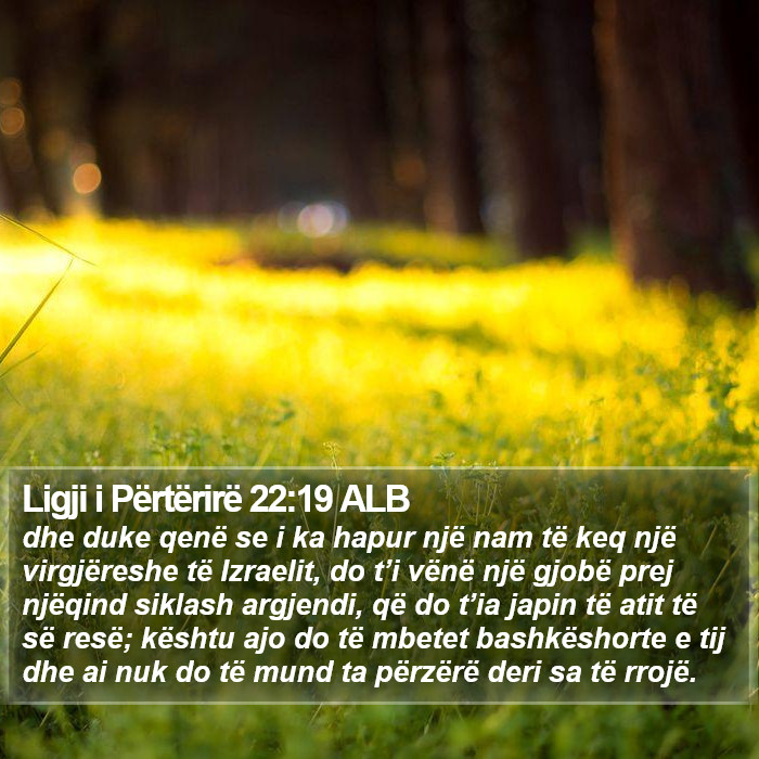 Ligji i Përtërirë 22:19 ALB Bible Study