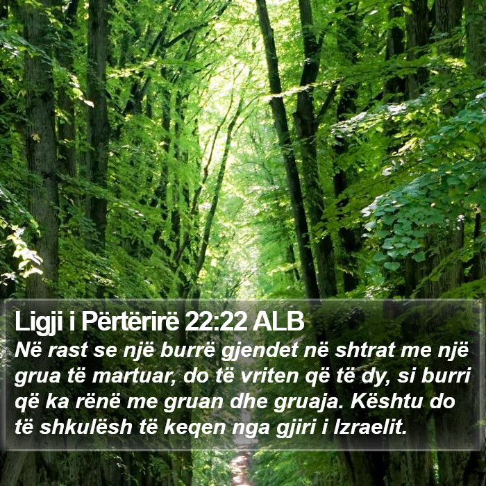 Ligji i Përtërirë 22:22 ALB Bible Study