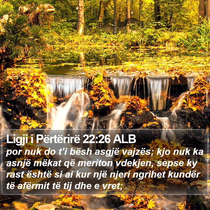 Ligji i Përtërirë 22:26 ALB Bible Study