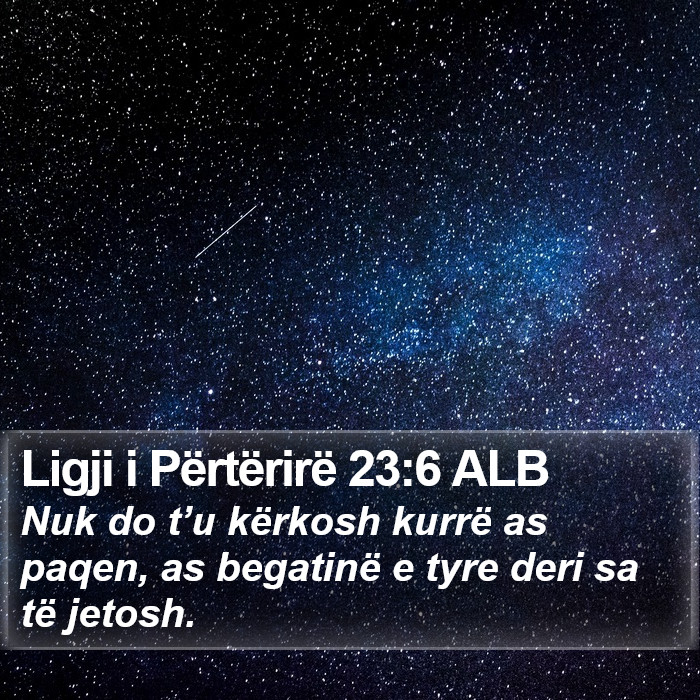 Ligji i Përtërirë 23:6 ALB Bible Study