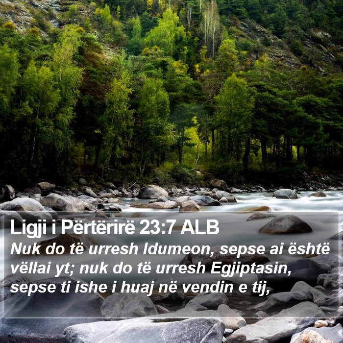 Ligji i Përtërirë 23:7 ALB Bible Study