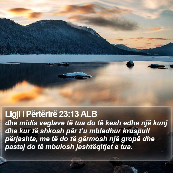 Ligji i Përtërirë 23:13 ALB Bible Study