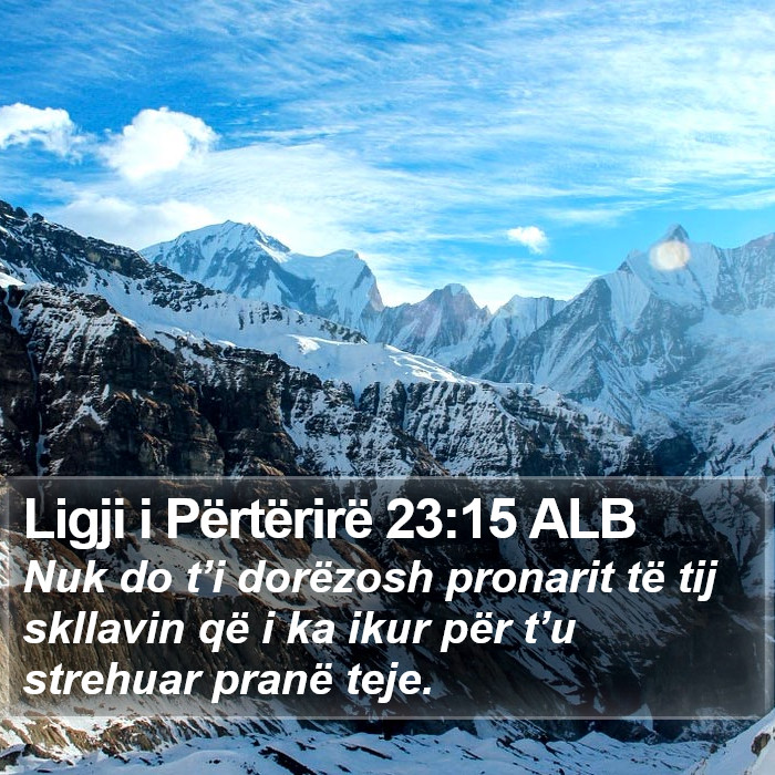 Ligji i Përtërirë 23:15 ALB Bible Study