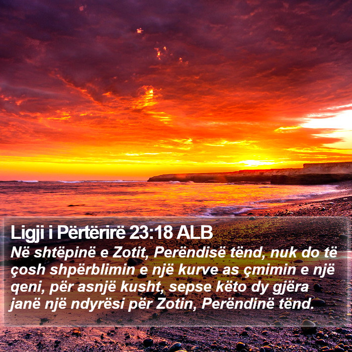 Ligji i Përtërirë 23:18 ALB Bible Study