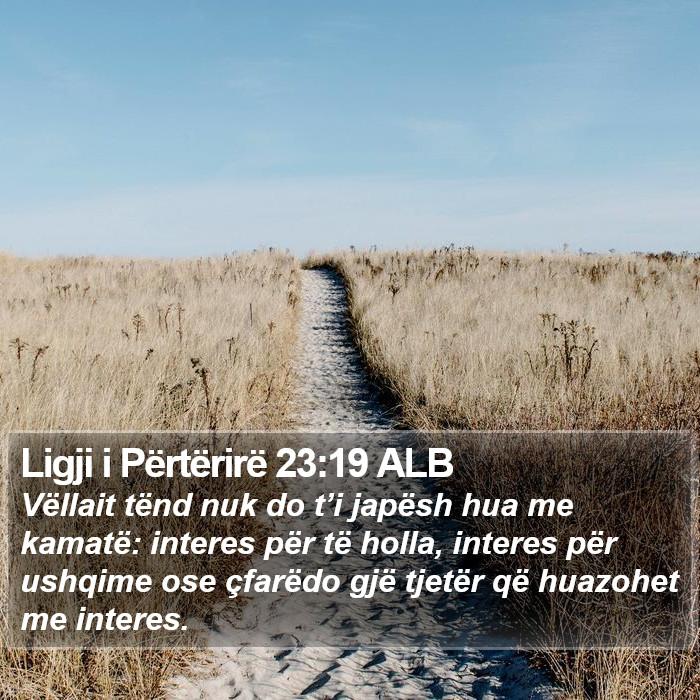 Ligji i Përtërirë 23:19 ALB Bible Study