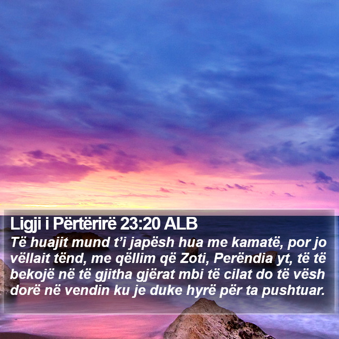 Ligji i Përtërirë 23:20 ALB Bible Study