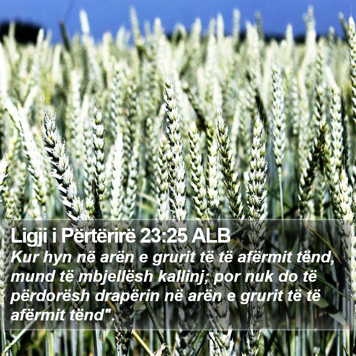 Ligji i Përtërirë 23:25 ALB Bible Study