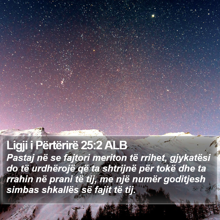 Ligji i Përtërirë 25:2 ALB Bible Study