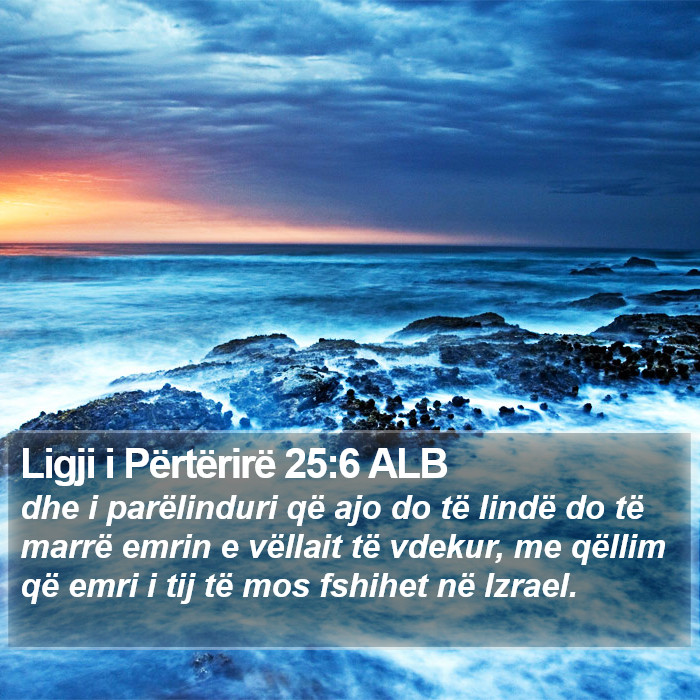 Ligji i Përtërirë 25:6 ALB Bible Study