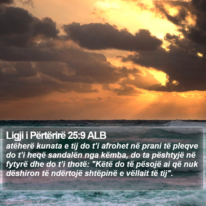 Ligji i Përtërirë 25:9 ALB Bible Study