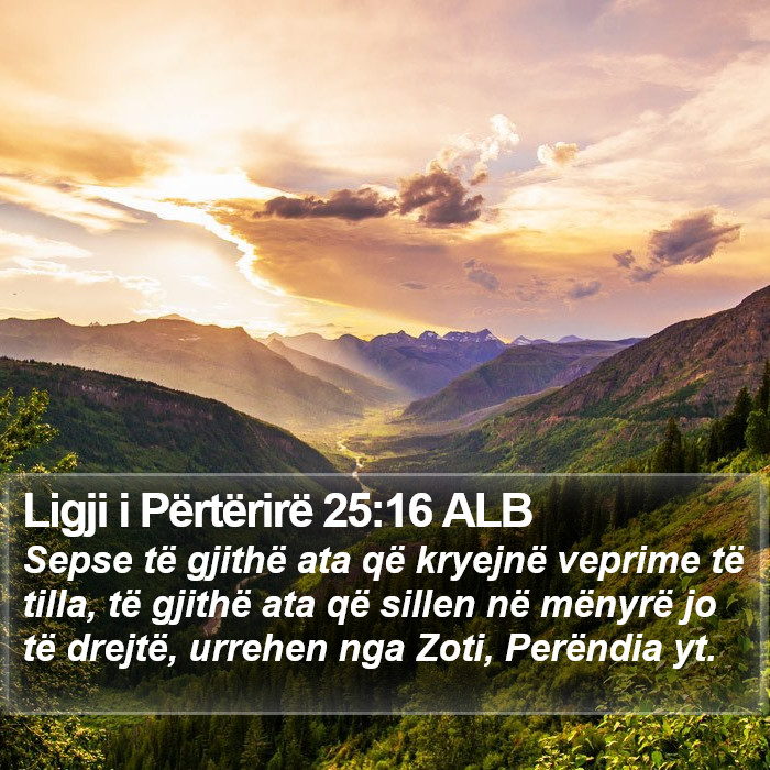 Ligji i Përtërirë 25:16 ALB Bible Study