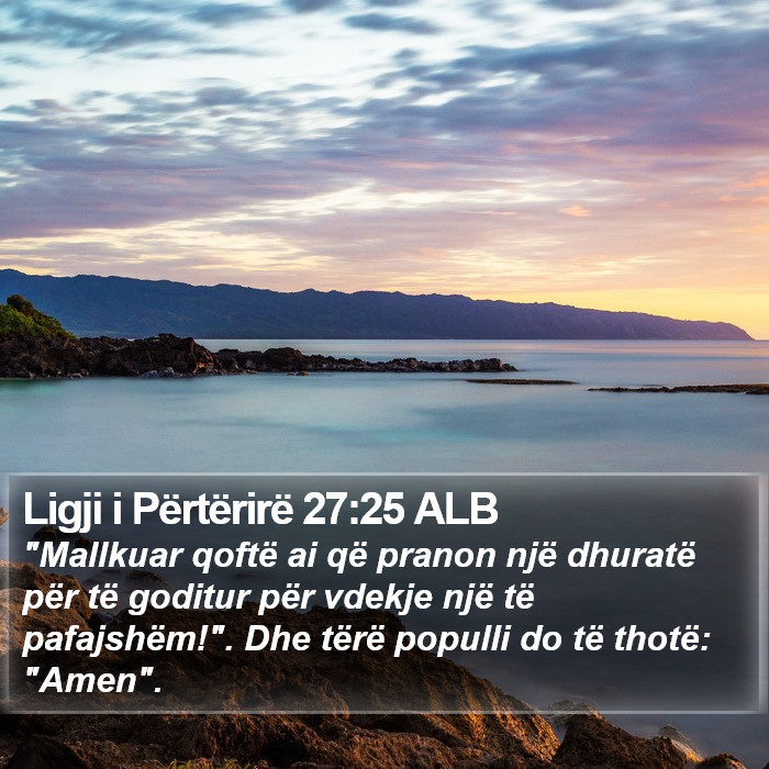 Ligji i Përtërirë 27:25 ALB Bible Study