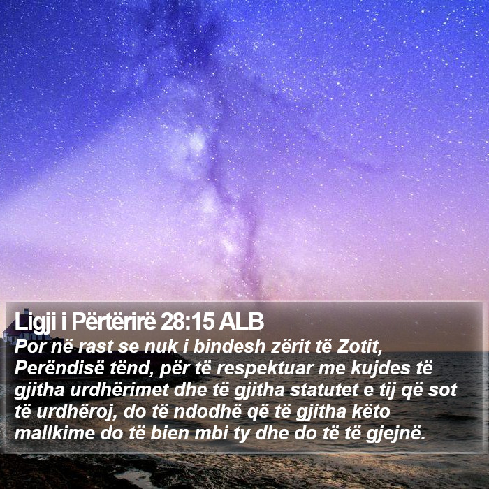 Ligji i Përtërirë 28:15 ALB Bible Study
