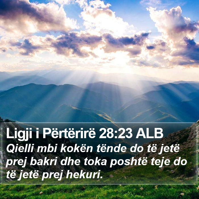Ligji i Përtërirë 28:23 ALB Bible Study