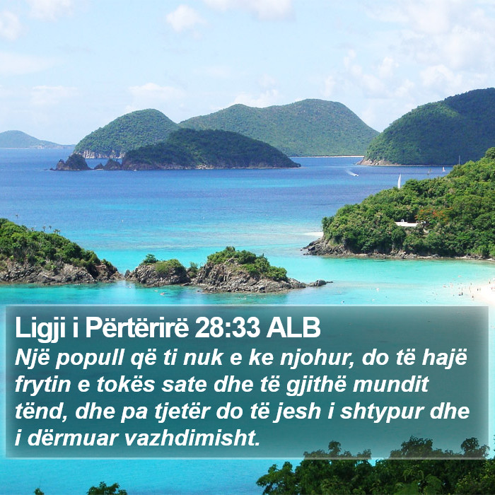Ligji i Përtërirë 28:33 ALB Bible Study