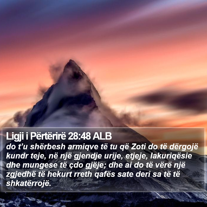 Ligji i Përtërirë 28:48 ALB Bible Study