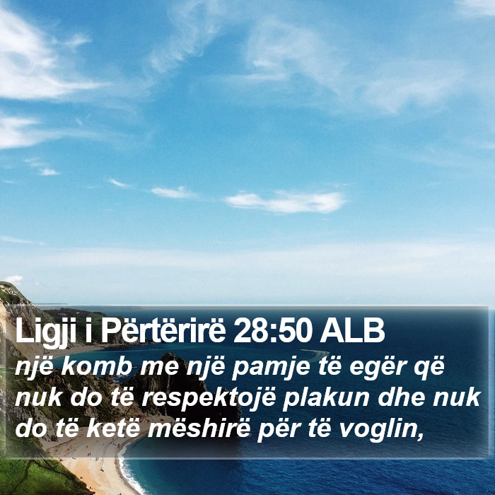 Ligji i Përtërirë 28:50 ALB Bible Study