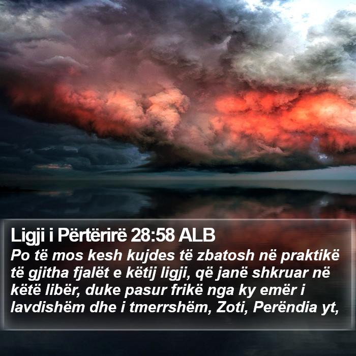 Ligji i Përtërirë 28:58 ALB Bible Study
