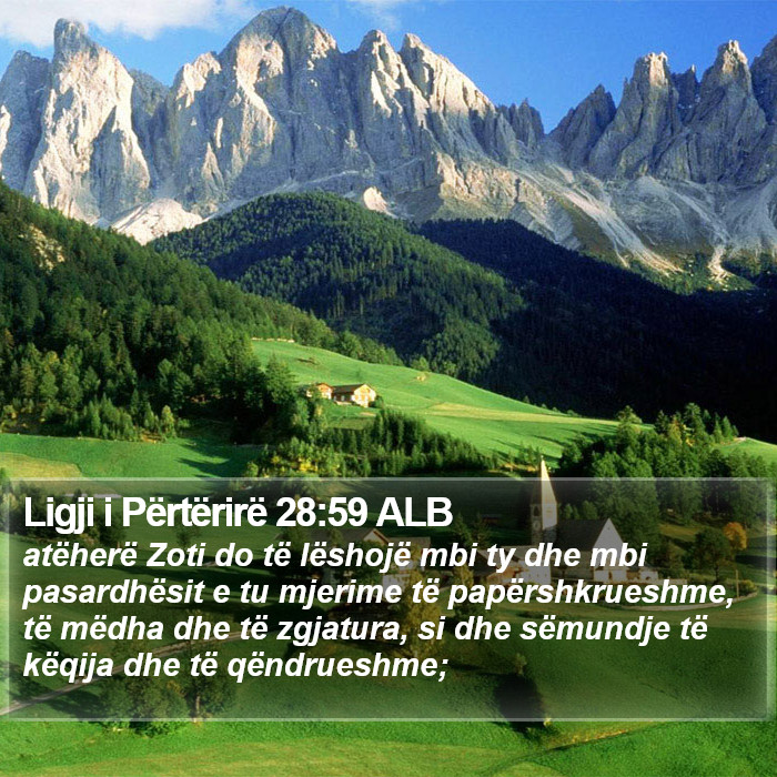 Ligji i Përtërirë 28:59 ALB Bible Study