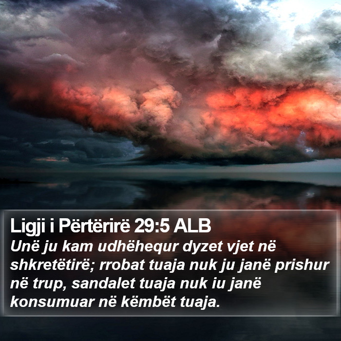 Ligji i Përtërirë 29:5 ALB Bible Study